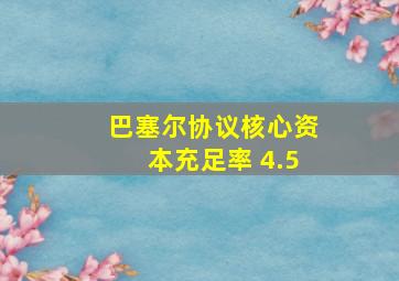 巴塞尔协议核心资本充足率 4.5